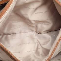 Michael Kors Brown Coated Canvas Jet Set Tote