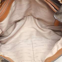 Michael Kors Brown Coated Canvas Jet Set Tote
