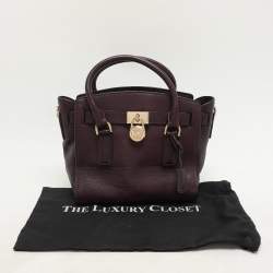 Michael Kors Purple Leather Hamilton Satchel