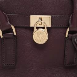Michael Kors Purple Leather Hamilton Satchel