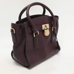 Michael Kors Purple Leather Hamilton Satchel