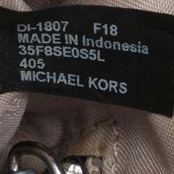 Pre Owned Michael Kors Blue Leather Studded Ellis Satchel