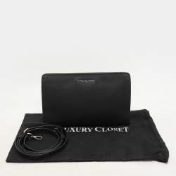 Pre Owned Michael Kors Black Leather Large Jet Set Travel Crossbody Bag