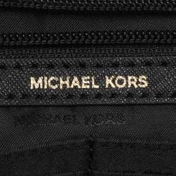 Pre Owned Michael Kors Black Leather Large Jet Set Travel Crossbody Bag