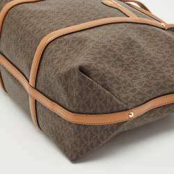 Michael Kors Brown Signature Coated Canvas Beck Tote