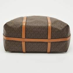 Michael Kors Brown Signature Coated Canvas Beck Tote