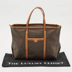 Michael Kors Brown Signature Coated Canvas Beck Tote