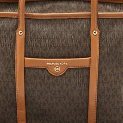 Michael Kors Brown Signature Coated Canvas Beck Tote