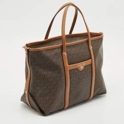 Michael Kors Brown Signature Coated Canvas Beck Tote