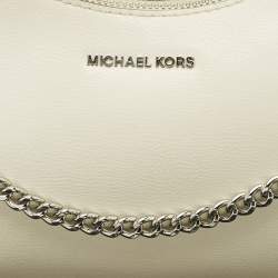 Michael Kors White Leather Wilma Shoulder Bag