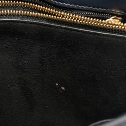 Michael Kors Navy Blue/Black Leather Medium Tatiana Satchel