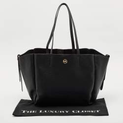 Michael Kors Black Leather Open Tote