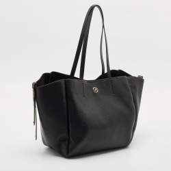 Michael Kors Black Leather Open Tote