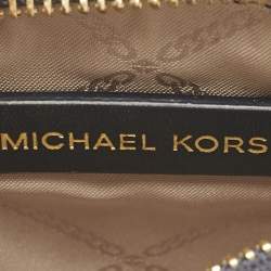 Michael Kors White/Blue Signature Coated Canvas Accordion Mercer Crossbody Bag