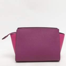 Pre Owned Michael Kors Purple/Pink Leather Small Selma Crossbody Bag