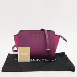 Pre Owned Michael Kors Purple/Pink Leather Small Selma Crossbody Bag