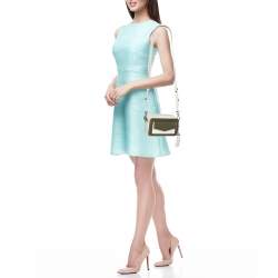 Pre Owned Michael Kors White/Olive Leather Maeve Crossbody Bag