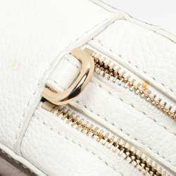 Pre Owned Michael Kors White/Olive Leather Maeve Crossbody Bag