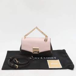 Michael Kors Brown/Pink Signature Coated Canvas And Leather Small Lita Crossbody Bag