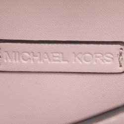 Michael Kors Brown/Pink Signature Coated Canvas And Leather Small Lita Crossbody Bag