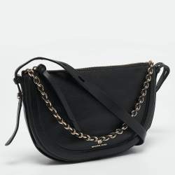 Michael Kors Black Leather Medium Jagger Shoulder Bag