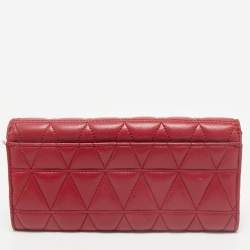 Michael Kors Red Quilted Leather Vivianne Continental Wallet
