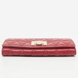 Michael Kors Red Quilted Leather Vivianne Continental Wallet