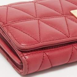 Michael Kors Red Quilted Leather Vivianne Continental Wallet