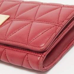 Michael Kors Red Quilted Leather Vivianne Continental Wallet