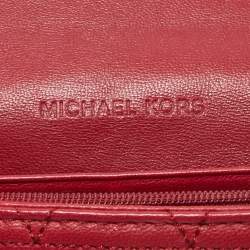 Michael Kors Red Quilted Leather Vivianne Continental Wallet