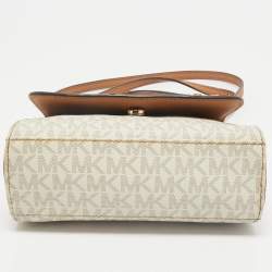 Michael Kors Brown/Vanilla Signature Coated Canvas Crossbody Bag
