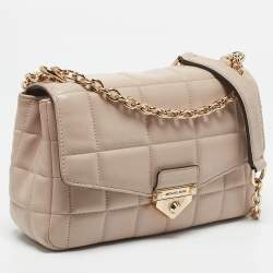 Michael Kors Light Pink Quilted Leather Large Soho Shoulder Bag