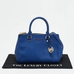 Michael Kors Blue Leather Medium Sutton Tote