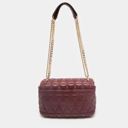 Michael Kors Burgundy Quilted Leather Sloan Chain Shoulder Bag