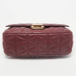 Michael Kors Burgundy Quilted Leather Sloan Chain Shoulder Bag