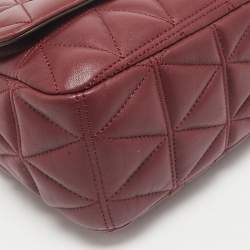 Michael Kors Burgundy Quilted Leather Sloan Chain Shoulder Bag