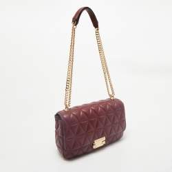 Michael Kors Burgundy Quilted Leather Sloan Chain Shoulder Bag