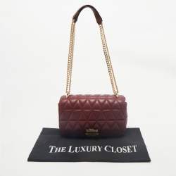 Michael Kors Burgundy Quilted Leather Sloan Chain Shoulder Bag