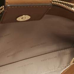 Michael Kors Brown Leather Sylvie Stud Shoulder Bag