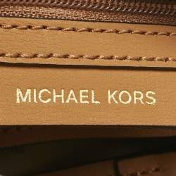 Michael Kors Brown Leather Sylvie Stud Shoulder Bag