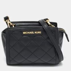 Pre Owned Michael Kors Black Quilted Leather Mini Selma Crossbody Bag