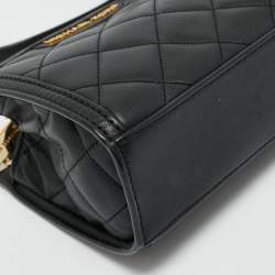 Pre Owned Michael Kors Black Quilted Leather Mini Selma Crossbody Bag