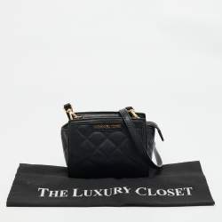 Pre Owned Michael Kors Black Quilted Leather Mini Selma Crossbody Bag