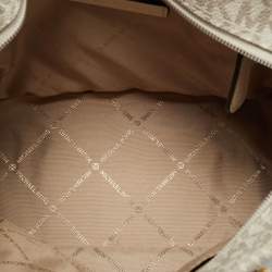 Pre Owned Michael Kors Off White Saffiano Leather Extra-Small Jet Set Travel Tote