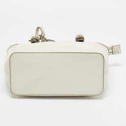 Pre Owned Michael Kors Off White Saffiano Leather Extra-Small Jet Set Travel Tote