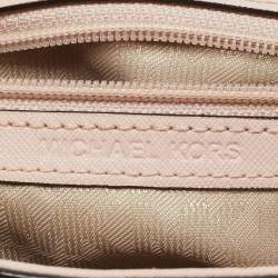 Pre Owned Michael Kors Light Pink Leather XS Laser Cut Ava Top Handle Bag