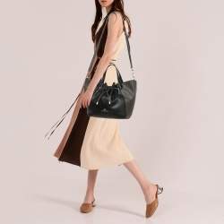 Michael Kors Black/Brown Coated Canvas and Leather Phoebe Tote