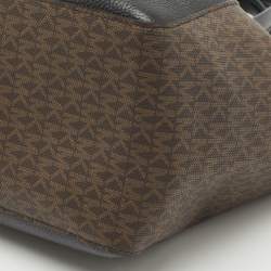 Michael Kors Black/Brown Coated Canvas and Leather Phoebe Tote