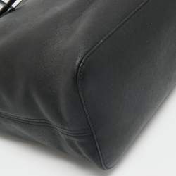 Michael Kors Black Leather Large Jet Set Travel Tote