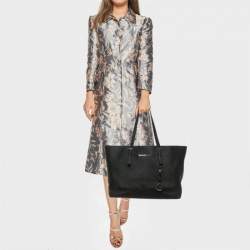 Michael Kors Black Leather Large Jet Set Travel Tote